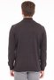 Brown Men's 100% Cotton Plain Knit Ribbed Pocket Full Zipper Stand Collar Knitwear Cardigan Trist-1205 - 4