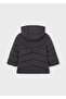 Boy's Hooded Padded Long Inflatable Coat 4402 Black - 4