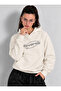 Women's Oversize Hooded Sweatshirt Stone Printed Reverse Hoodie with Kangaroo Pocket - 3