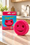 Smiling Face Dish and Cleaning Sponge Soft Hard Structure Softens When Exposed to Heat - Pink - 5