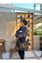 Aldira Adjustable Perforated Strap Suede Shoulder and Crossbody Women's Bag with Front Pocket - 6