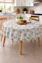 Patterned Round Pvc Thin Oilcloth Tablecloth, Wipeable and Stain Resistant