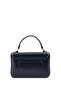 Women's Faux Leather Navy Blue Handbag - 3