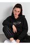 Women's Oversize Hooded Sweatshirt Stone Printed Reverse Hoodie with Kangaroo Pocket - 2