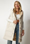 Hooded Long Inflatable Vest Lvp0007 Cream - 3