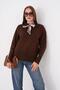 Women's Collar Scarf Detailed Embroidered Knitted Sweater 265014 - - 4