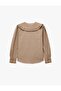 Floral Embroidered Buttoned Long Sleeve Ruffled Peter Pan Collar Striped Shirt - 6