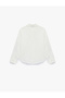 Long Sleeve Classic Collar Ribbon and Pearl Cotton Poplin Shirt - 2