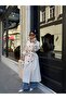 Women's Stand Collar Belted Buttoned Oversize Long Trench Coat - 7