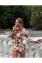 Women's Cream Rose Accessory Detailed Dress 9021 - 2