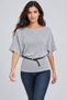 Women's Belted Bat Sleeve Sweater - 2