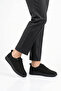 Ortes Rubber Tied Sole Stitched Genuine Leather Orthopedic Women's Shoes Black Nubuck - 5