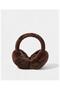 Brown Plush Foldable Black Headphones, Plush Winter Headphones for Protection from the Cold, Winter Gift - 3