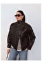 Double-Breasted Front Closure Leather Jacket - 4