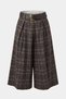 Special Series Plaid Belted Capri Pants - Brown