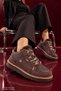 Rexton Fur Detailed Thick Sole Lace-Up Winter Women's Sneaker Sports Shoes - 4