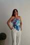 Tasseled Shawl Blouse Blue - 2