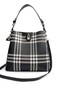 Black - Black Striped Plaid Women's Shoulder Bag Sp1295 - 6