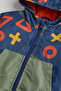 Baby Boy Hooded Zippered Geometric Patterned Raincoat - 2