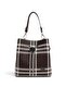 Coffee - Brown Striped Plaid Women's Crossbody Bag Sp967