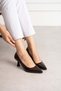 Belen Brown Women's Wrinkled Patent Leather Pointed Toe 7 cm Thin Heeled Stiletto Shoes - 2