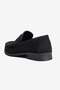 Women's Suede Loafer Drawstring Detailed Strappy Casual Shoes Wells Black - 3