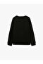 Cotton Three-Thread Ribbed Long Sleeve Oversize Crew Neck Sweatshirt - 2