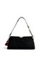 Black - Black Suede Women's Shoulder Bag Sp1294