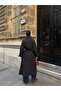 Women's Stand Collar Belted Buttoned Oversize Long Trench Coat - 2