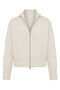 High Collar Premium Double Zipper Cardigan - Ecru - 6