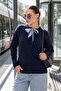 Women's Collar Scarf Detailed Embroidered Knitted Sweater 265014 -
