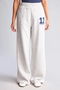 H4220Axgr110 Gray Wide Leg Embroidered Thick Fabric Sweatpants - 5