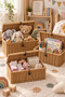 3-Piece Rattan Covered Organizer Basket Set – Different Size Decorative Organizer Storage Basket - 3