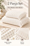 Ceylin Waffle 2-Piece Bath Towel Set 50X90 + 70X140 cm Fringed - 3