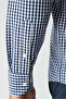 Long Sleeve Regular Fit Embroidered Pocket Cotton Easy-Iron Classic Plaid Shirt - 4