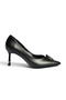 Z308300909 Black Thin Heeled Women's Shoes - 7