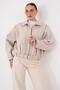 Women's Zipper Closure Belt Detailed Short Cashmere Coat 265295 - - 3