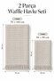 Ceylin Waffle 2-Piece Bath Towel Set 50X90 + 70X140 cm Fringed - 5