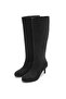 Black Color Round Toe Thin Heeled Women's Boots - 2