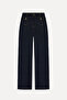 Women's Indigo Wide Leg Pants with Front Pockets