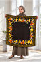 Elite Patterned Shoulder Shawl - Scarf Series Brown - 2