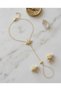 Women's Gold Star Figured Shahmeran Bracelet Elegant Sparkling Hand Chain Stylish Jewelry 316L Steel Gold Star Figured Shahmeran Bracelet Women's Elegant Sparkling Hand Chain - 2