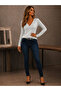 Women's long sleeve v-neck pulpate blouse - 3