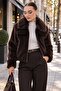 Women's Fur Collar Zipper Closure Plush Coat 265332 -