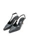 Black Color Polka Dot Patterned Women's Heeled Shoes - 3