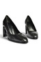 Z676040507 Black Snake Printed Thick Heeled Women's Shoes - 7
