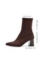 Denise Brown Stretch Heeled Boots - 4