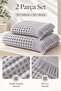 Ceylin Waffle 2-Piece Bath Towel Set 50X90 + 70X140 cm Fringed - 8