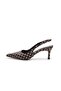 Brown Polka Dot Patterned Women's Heeled Shoes