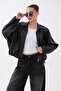 Women's Leather Jacket with Belt Detail 265291 - - 3